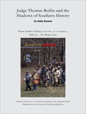 cover image of Judge Thomas Ruffin and the Shadows of Southern History